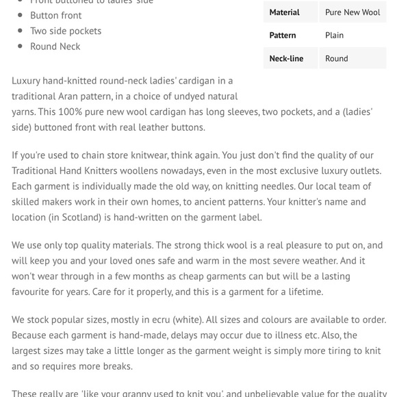 Aran Luxury Hand Knitted Women’s Sweater (NWT) - Picture 6 of 14